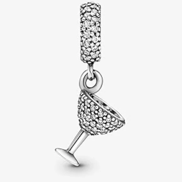 Pandora  Cocktail Glass Dangle Charm - Picture 2 of 7